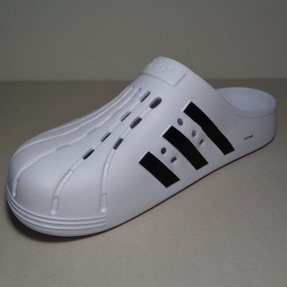 Adidas Size 11 M ADILETTE White Black Clogs Slides Sandals New Men\'s Shoes main image 9